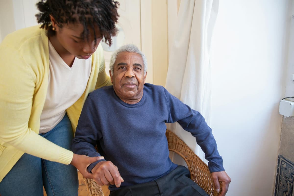 Senior receiving personalized in-home care in Stamford, CT